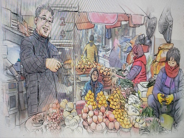 기장시장 풍경- 펜드로잉